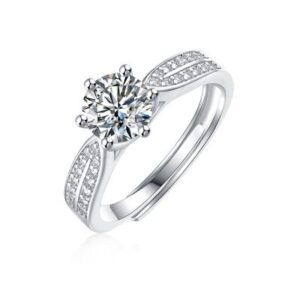 Nhẫn bạc đính kim cương Moissanite Aidan