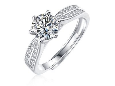 Nhẫn bạc đính kim cương Moissanite Aidan