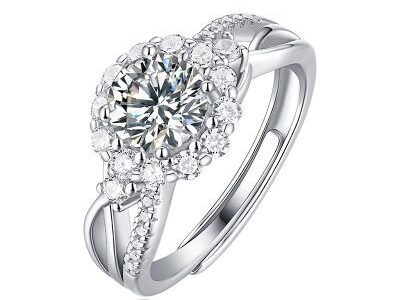 Nhẫn bạc đính kim cương Moissanite Elfleda