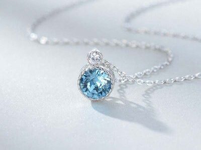 Dây chuyền bạc đính pha lê Swarovski trái tim đại dương